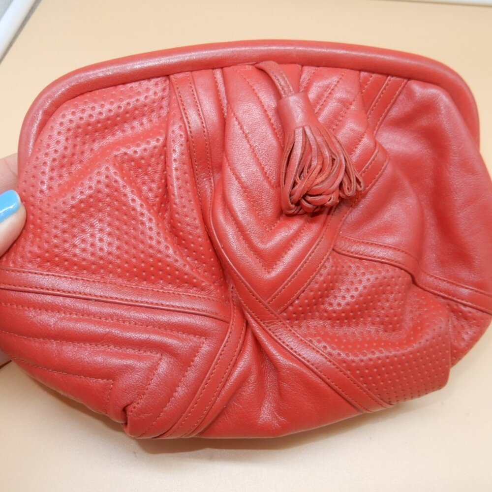 SHARIF red clutch bag with long strap